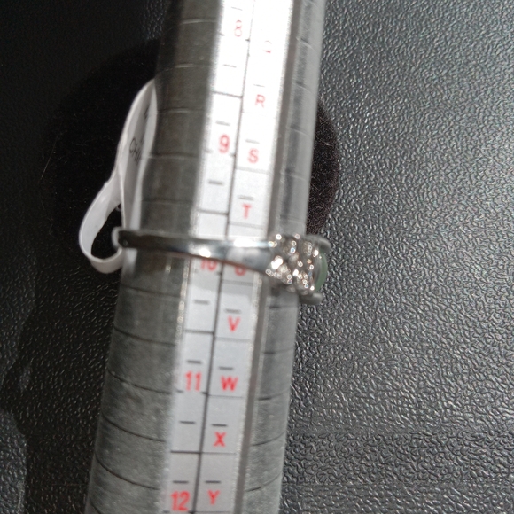 Green Enamel And Silver Plated ring With Heart Band for women - Picture 4 of 4